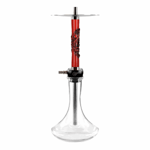 Cachimba Geometry Hookah Little Bro Dragon rusa exclusiva con cuerpo en nylon, acero inoxidable y madera, dragón asiático en el mástil, vaciamiento completo de la cámara al purgar, difusor extraíble, base rusa y manguera de silicona en The Good Shisha