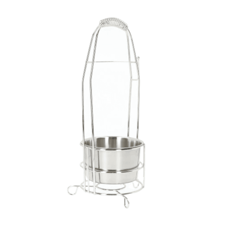 Carbonera pequeña para cachimba en acero inoxidable con soporte para pinzas y diseño compacto