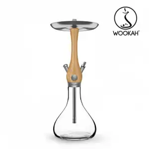Cachimba Wookah Mini Oak 2.0 de 41 cm en madera de roble con base de cristal soplada a mano