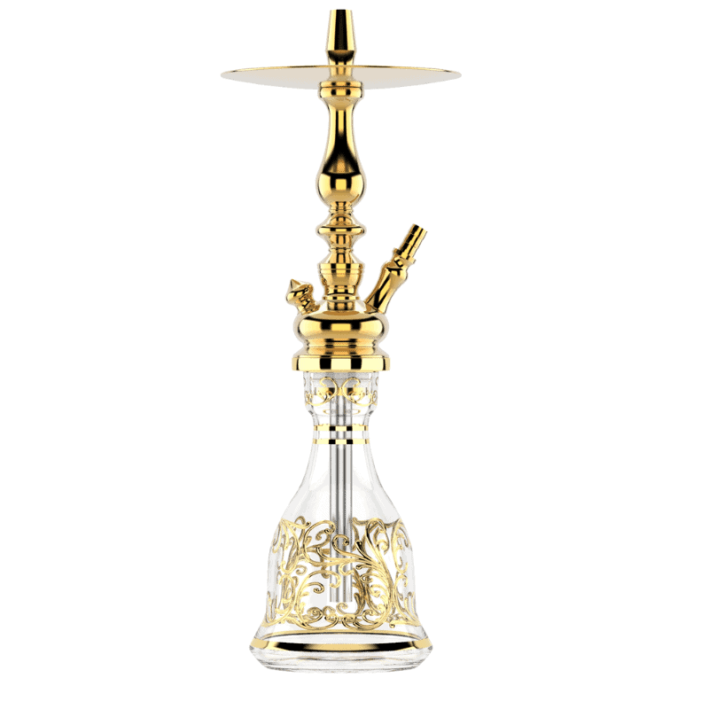 Cachimba MIG Tradi Mini Clear Gold de latón con base de cristal de bohemia