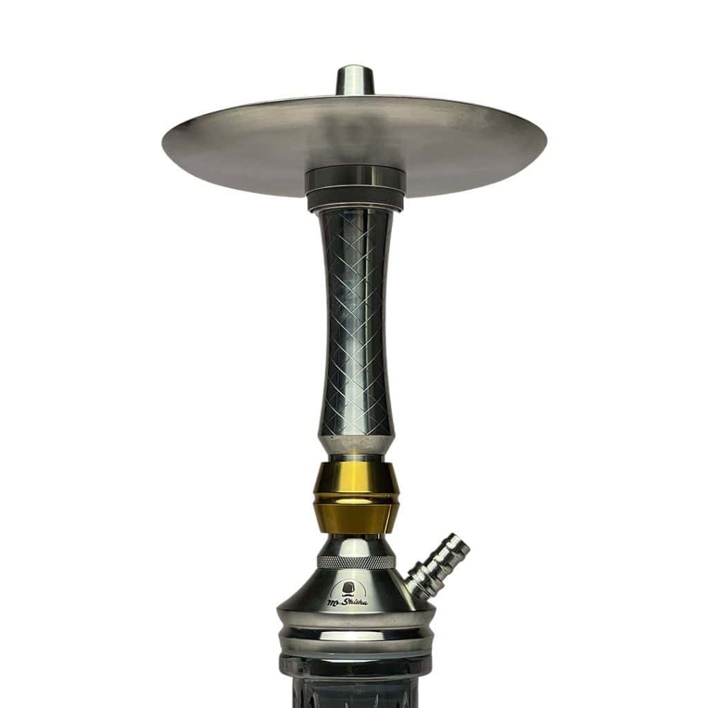 Cachimba Mr Shisha Valhalla de acero inoxidable con doble plato y 11 purgas configurables