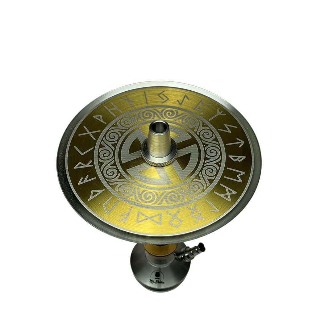 Plato valhalla en acero V2A con doble plato grabado y 3 purgas silver