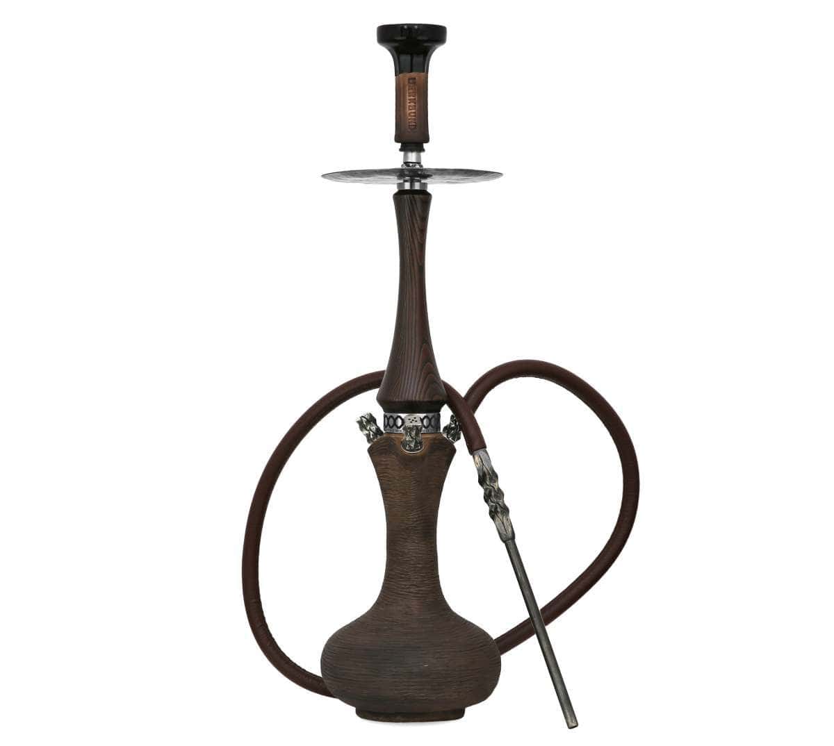 Werkbund Hookah Blacksmith Limited Edition cachimba alemana artesanal con base de barro esmaltada, mástil de acero inoxidable y manguera de cuero