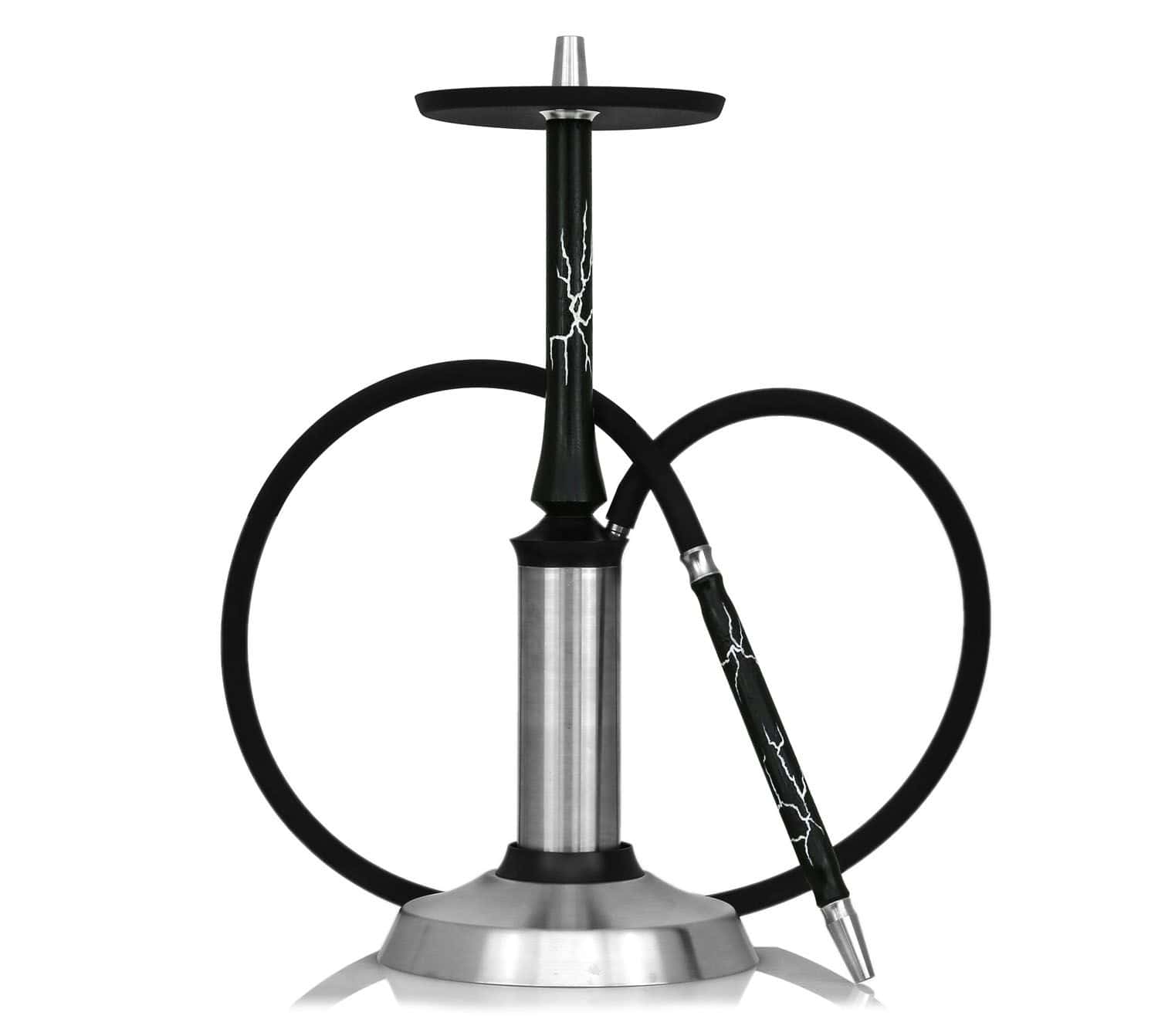 Cachimba Hawk Hookah Up Evo rusa innovadora con purga vertical desde la base que cubre completamente la cachimba de humo, fabricada en acero inoxidable V2A primera calidad y mástil recubierto de madera tratada, con base de acero inox que mantiene el agua fría en The Good Shisha