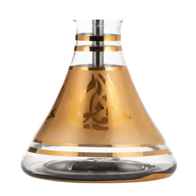 Cachimba Khalil Mamoon Messi Gold egipcia hecha a mano en bronce, cobre y acero inoxidable con acabado dorado