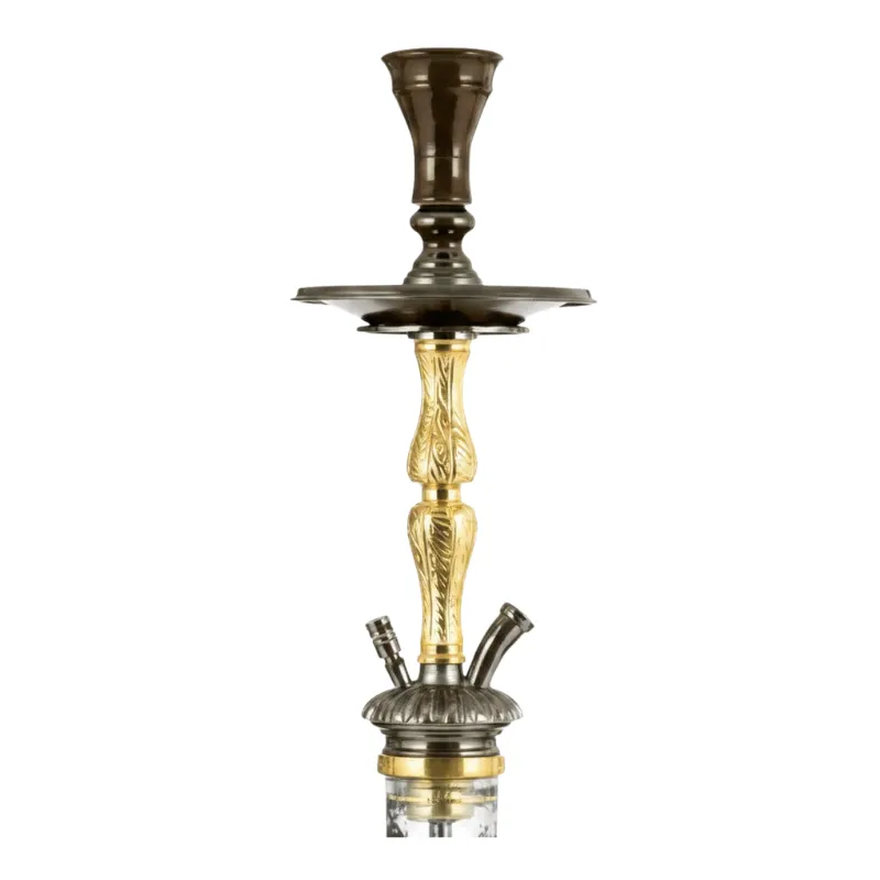 Cachimba Khalil Mamoon Sinai egipcia hecha a mano en bronce, cobre y acero inoxidable con base tradicional