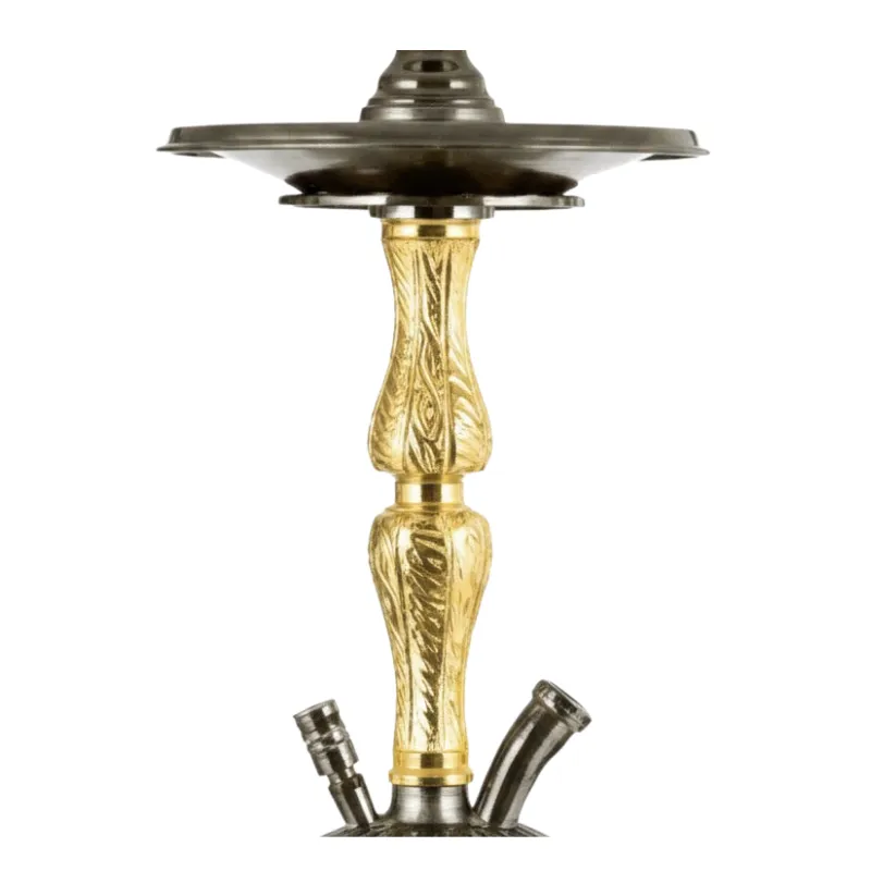 Cachimba Khalil Mamoon Sinai egipcia hecha a mano en bronce, cobre y acero inoxidable con base tradicional