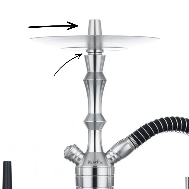 Conector plato Aladin MVP en acero inoxidable para cachimba