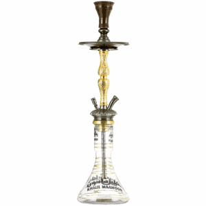 Cachimba Khalil Mamoon Sinai egipcia hecha a mano en bronce, cobre y acero inoxidable con base tradicional