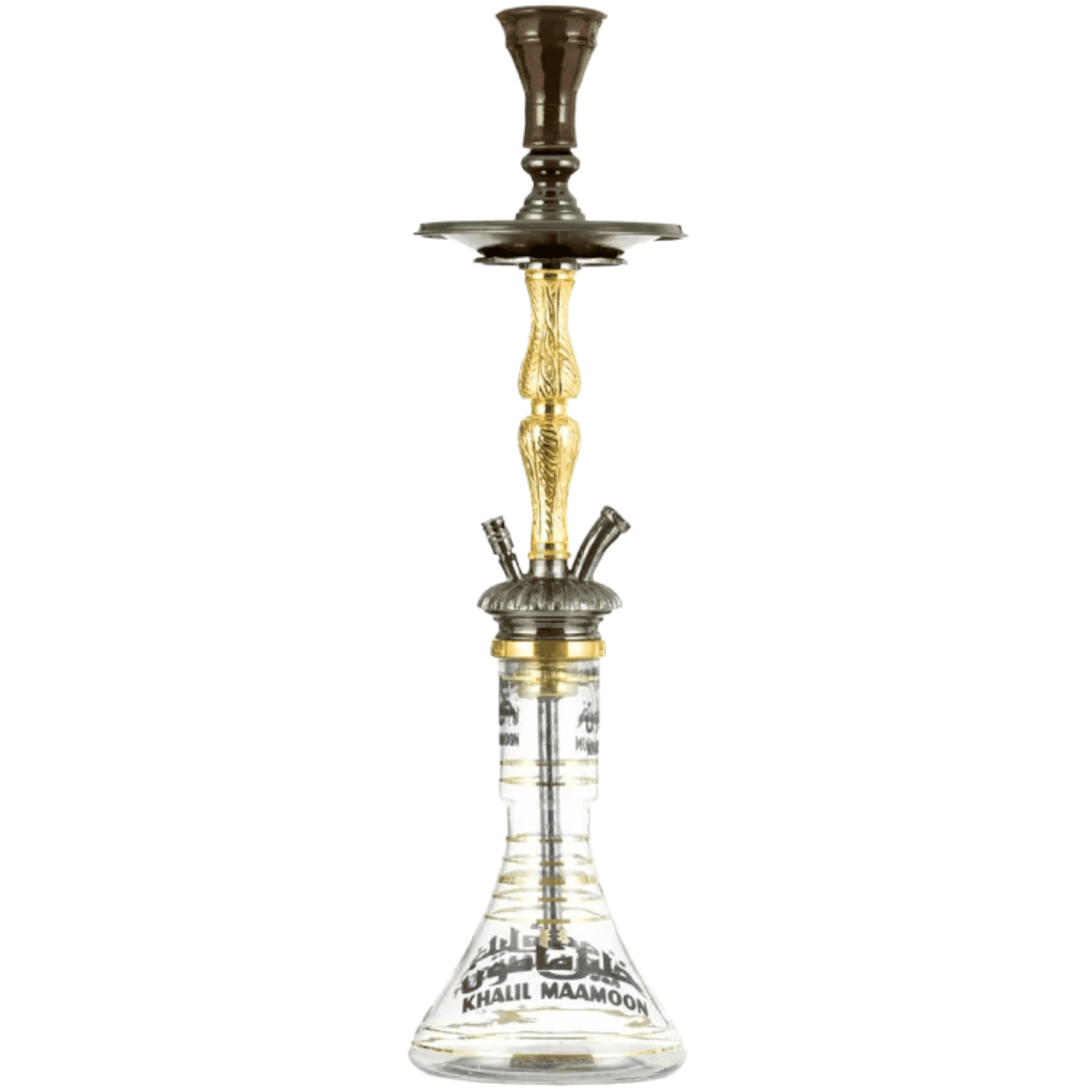 Cachimba Khalil Mamoon Sinai egipcia hecha a mano en bronce, cobre y acero inoxidable con base tradicional