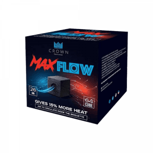 Carbón Crown Max Flow 26mm con diseño perforado y orificio central para cachimba