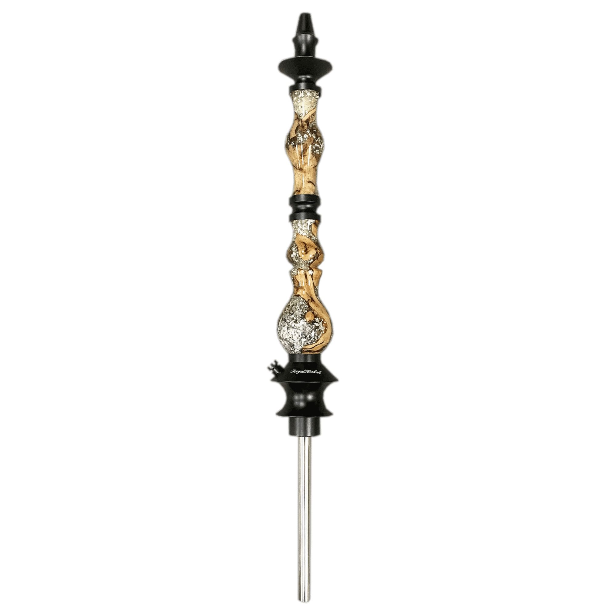 Regal Hookah King Epoxy Silver Winewood en acero inoxidable y aluminio aeroespacial