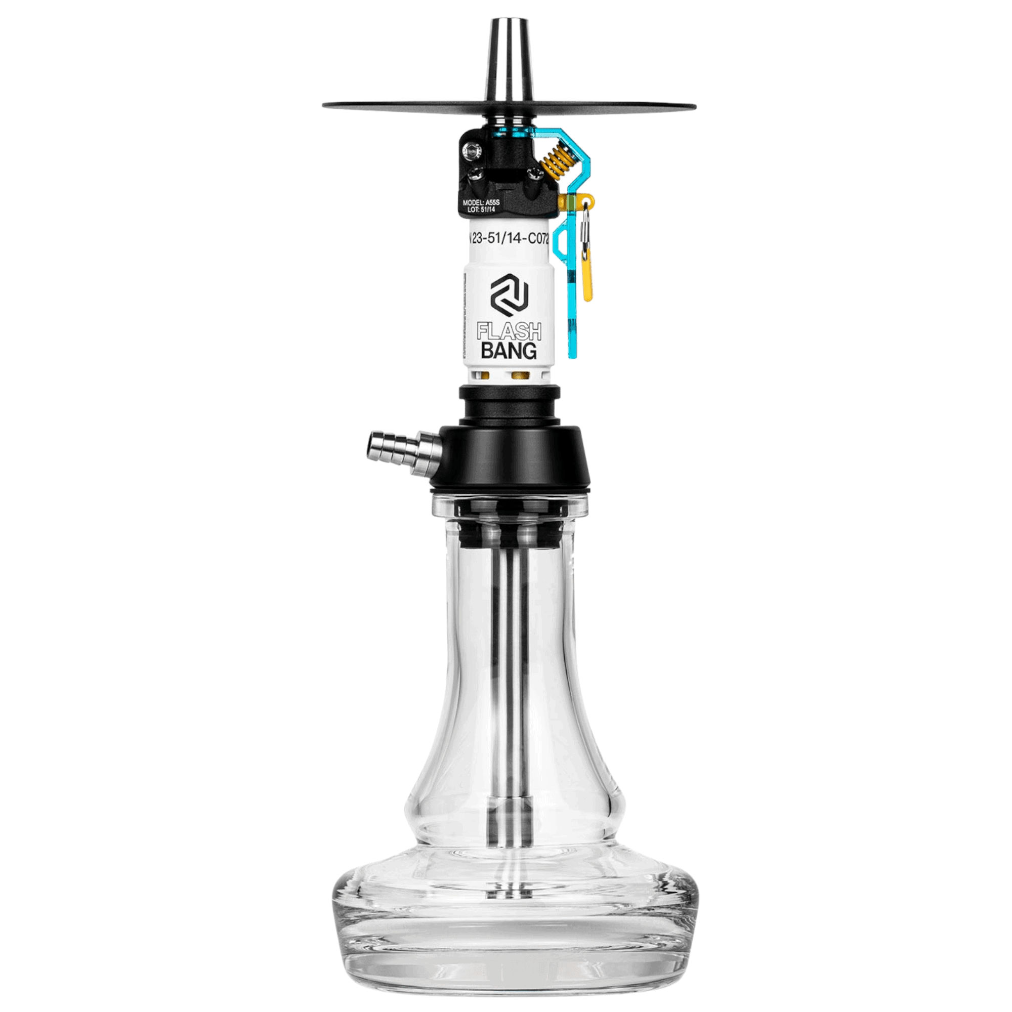 Cachimba Amotion Flash Bang Arctic alemana de 40 cm con mástil de más de 30 piezas y plato grabado a láser