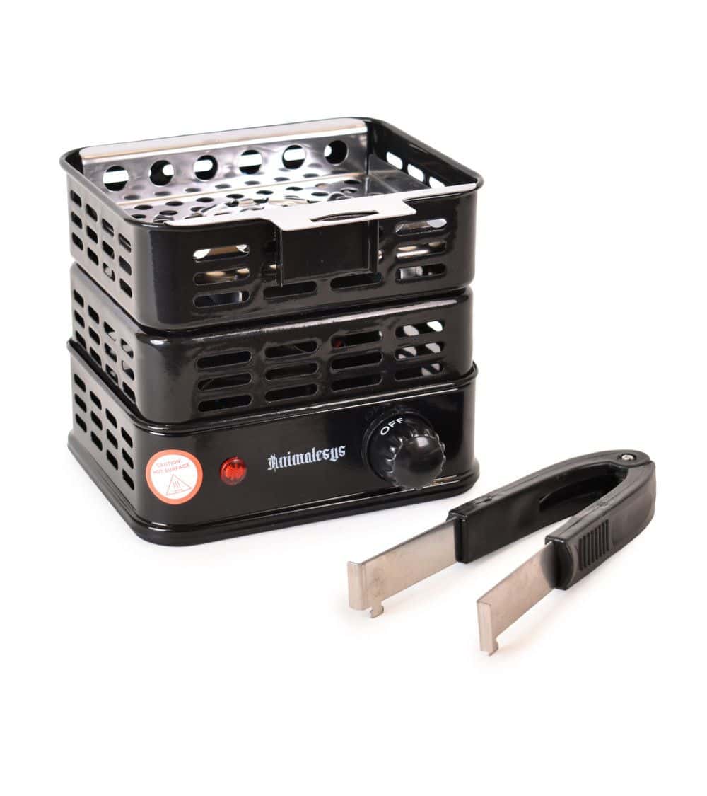 Hornillo Toaster Animalesys 1000W eléctrico con rejilla extraíble y termostato ajustable para 20 carbones