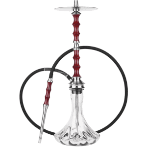 Cachimba Japona Hookah Sensei rusa de 62 cm fabricada completamente en acero inoxidable V2A con difusor regulable en 4 posiciones, diseño basado en la arquitectura japonesa imitando los famosos edificios de Japón, boquilla en acero y madera tratada y manguera silicona con muelle antiobstrucción en The Good Shisha