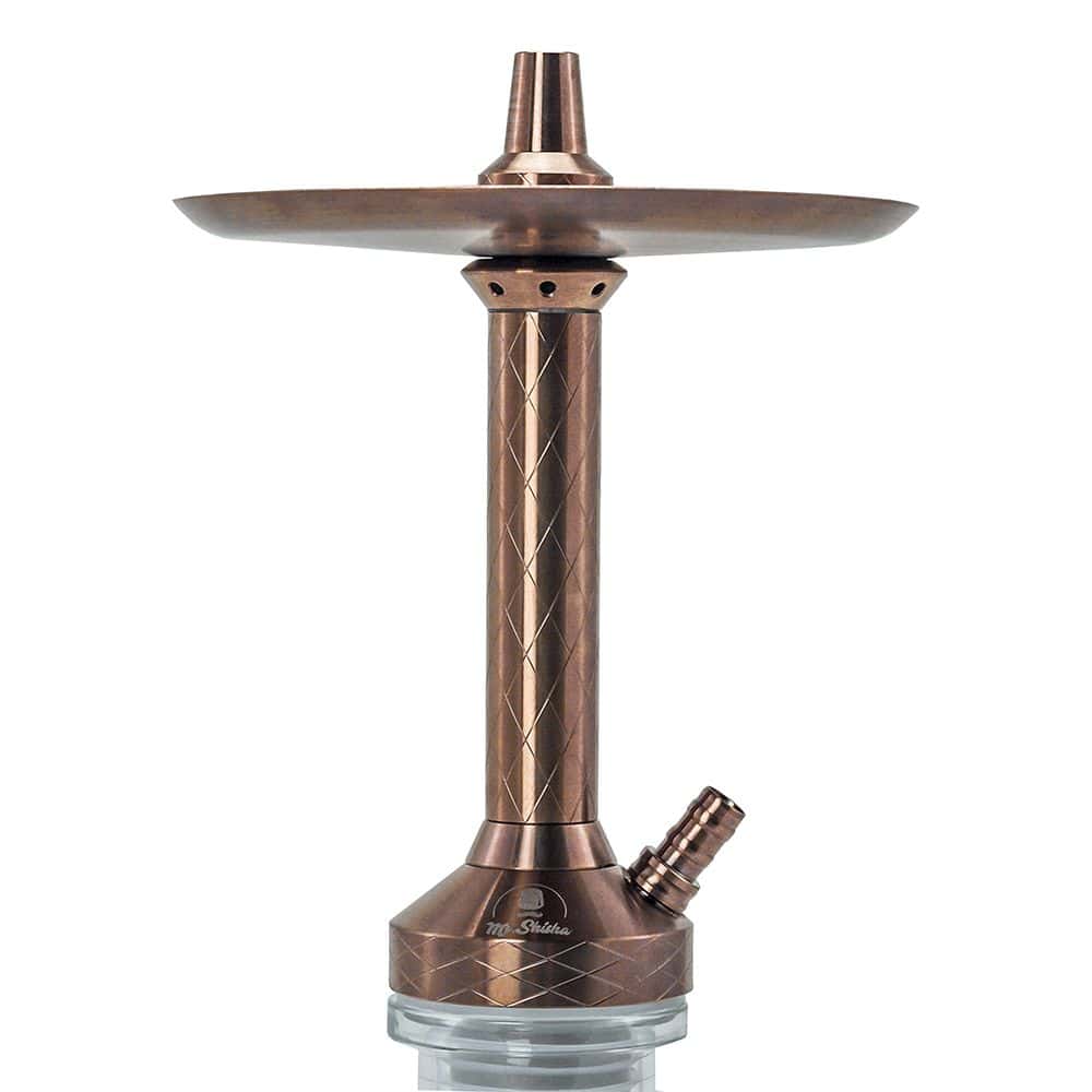 Cachimba Mr Shisha Mini Khalifa de 36 cm en acero V2A con recogemelazas integrado bronce