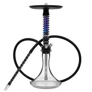 Mamay Customs Coilover Mini Black Space cachimba rusa con mástil amortiguador en acero inoxidable y boquilla a juego en negro
