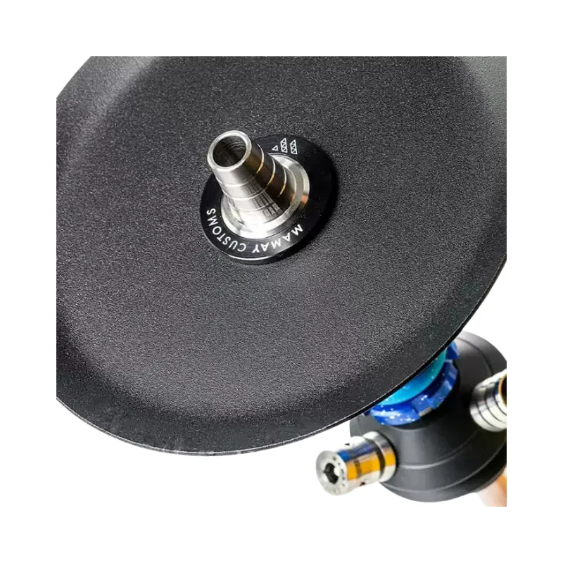 Mamay Customs Coilover Mini Black Space cachimba rusa con mástil amortiguador en acero inoxidable y boquilla a juego en negro