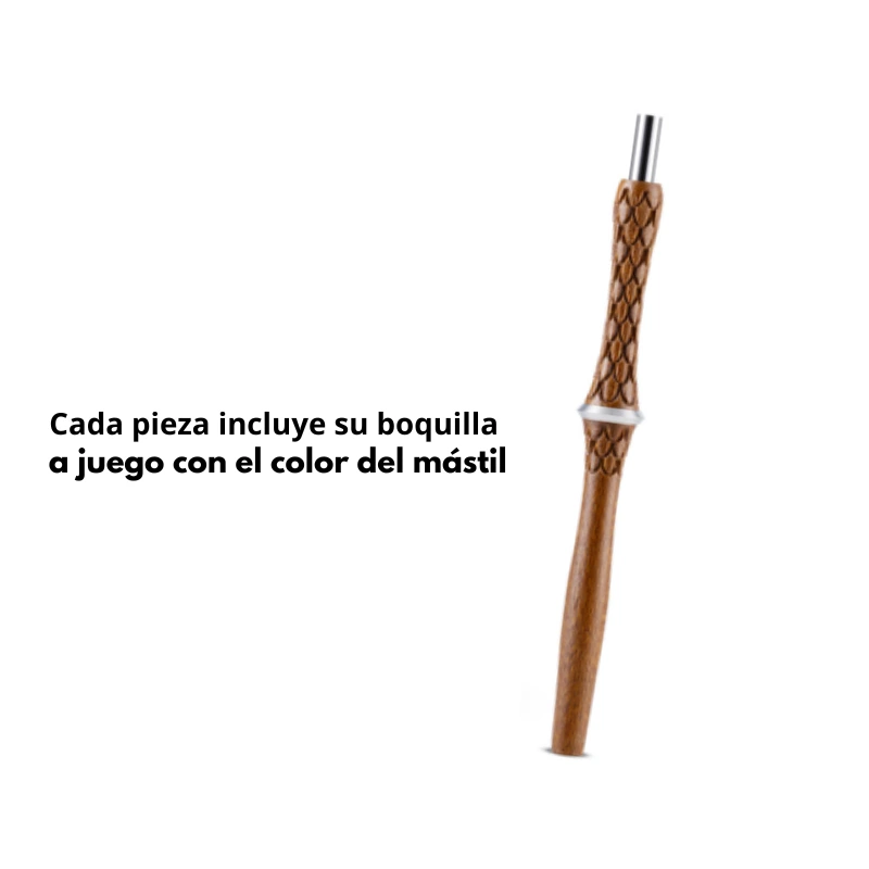 Boquilla RF Hookah Mini Wood en madera natural a juego con el mástil