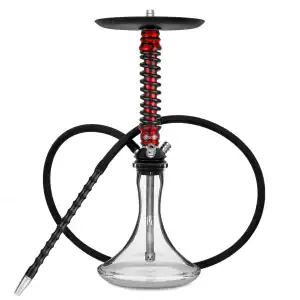 Cachimba Mamay Customs Coilover Mini Anod Splash Red rusa con mástil amortiguador en acero inoxidable y boquilla a juego en rojo