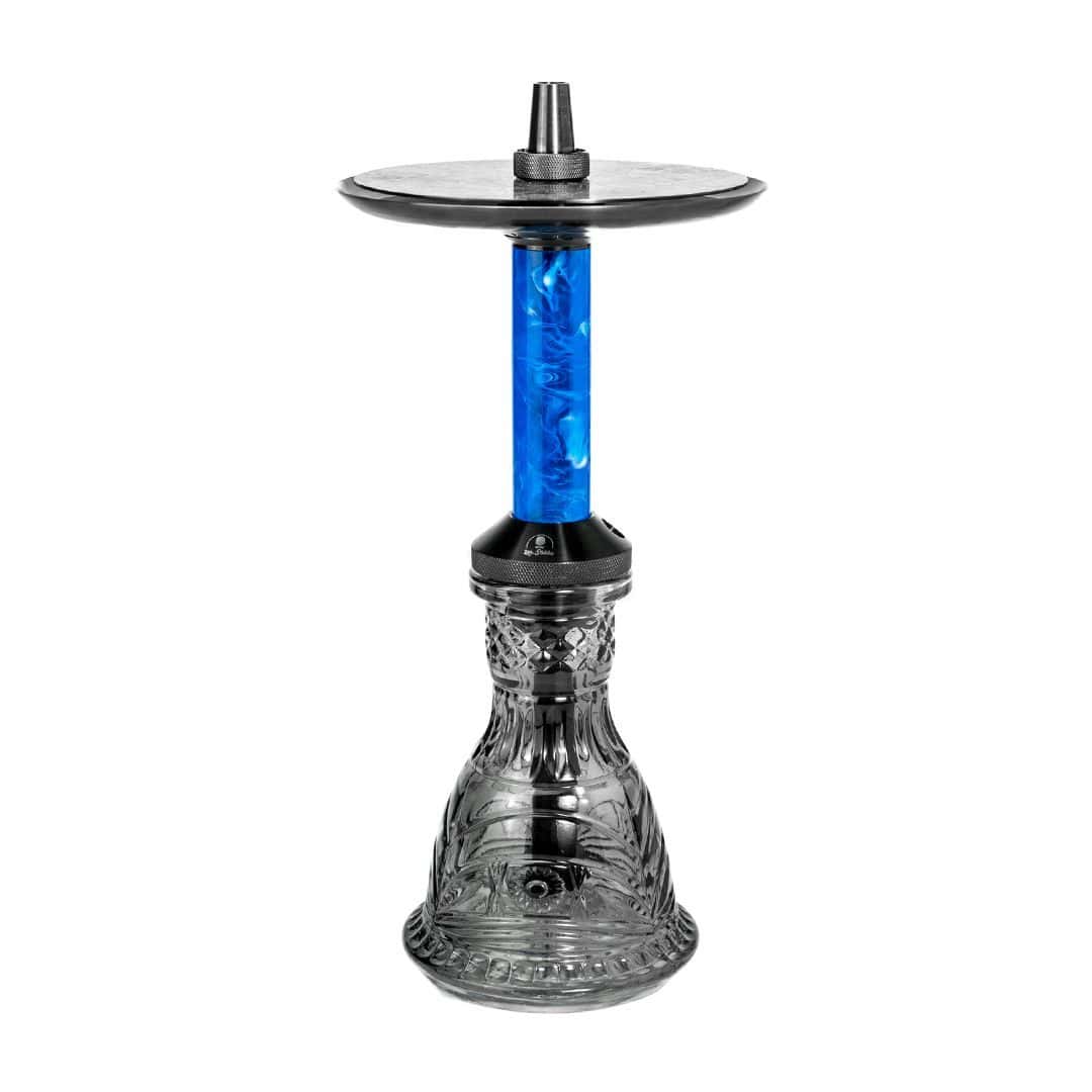 Cachimba Baby Pro de 38 cm en acero inoxidable V2A con resina incluida Azul