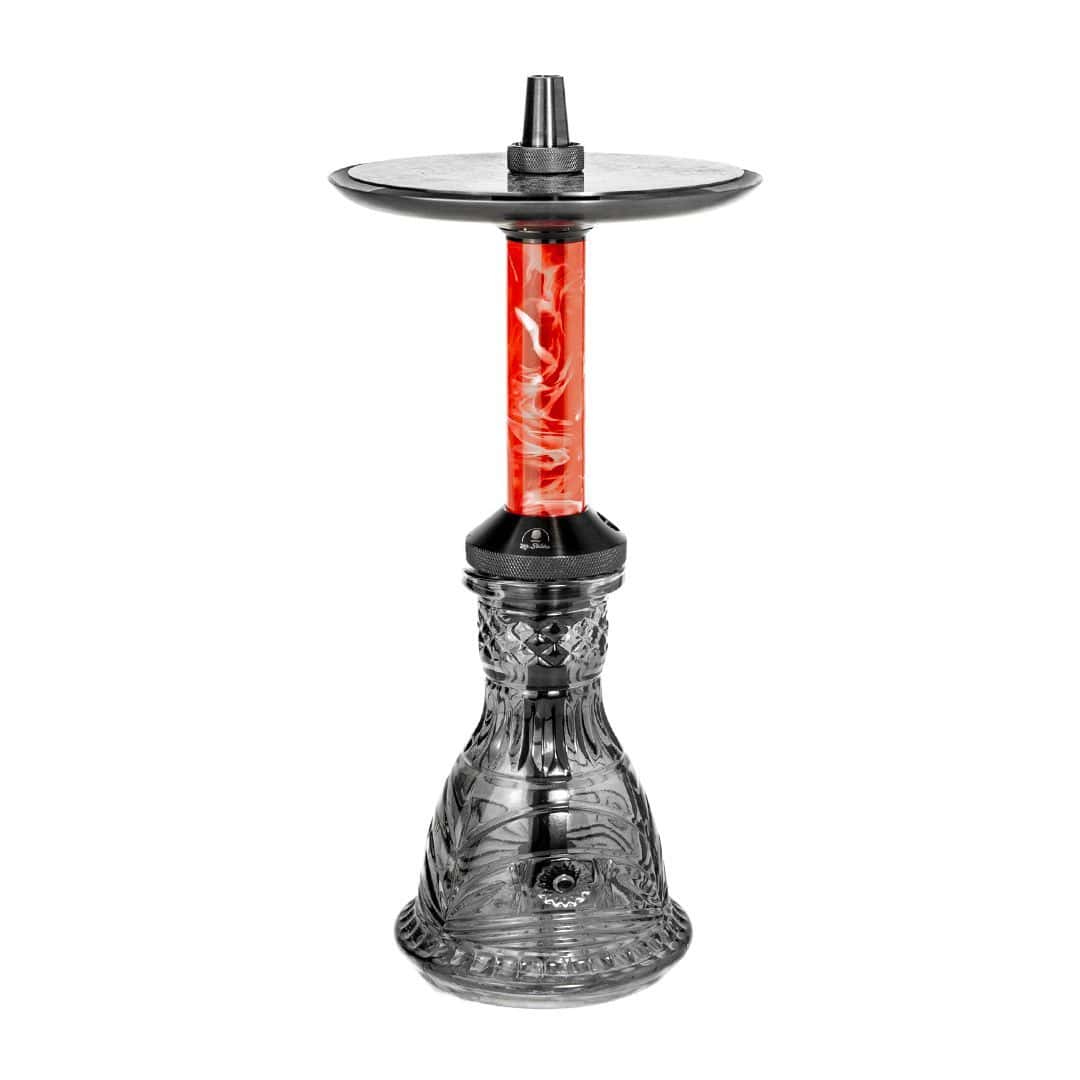 Cachimba Mr Shisha Baby Pro de 38 cm en acero inoxidable V2A con resina incluida Rojo