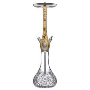 Cachimba Wookah Mastercut Mill Grom en madera maciza y acero V2A con base de cristal soplada a mano