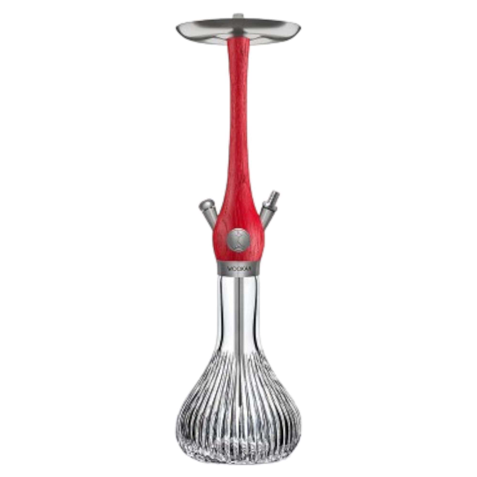 Wookah Mastercut Onion Nox Blaze en madera maciza y acero V2A con base de cristal soplada a mano