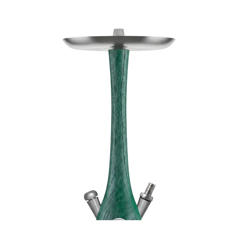 Cachimba Wookah Mastercut Check Nox Jade en madera maciza y acero V2A con base de cristal soplada a mano mastil