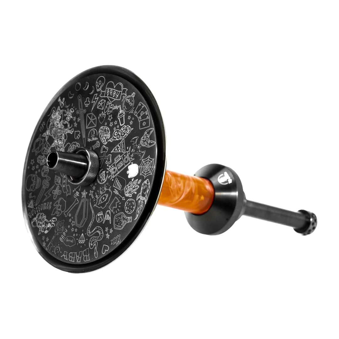 Cachimba Mr Shisha Baby Pro de 38 cm en acero inoxidable V2A con Kit Baby Pro incluido Naranja