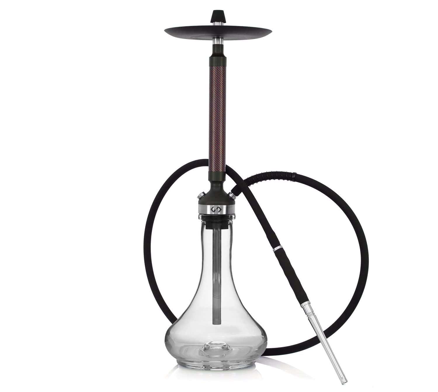 Cachimba Conceptic Design Red Carbon rusa con acero inoxidable, fibra de carbono roja y grabados láser