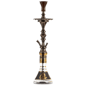 Cachimba Khalil Mamoon Dubai Cafe egipcia hecha a mano en bronce, cobre y acero inoxidable con base tradicional