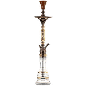 Cachimba Khalil Mamoon Moses egipcia hecha a mano en bronce, cobre y acero inoxidable con base tradicional