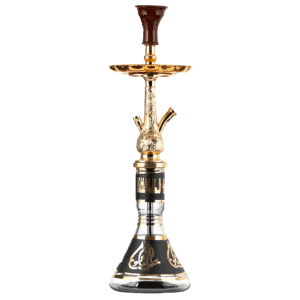 Cachimba Khalil Mamoon Zephir egipcia hecha a mano en bronce, cobre y acero inoxidable con base tradicional