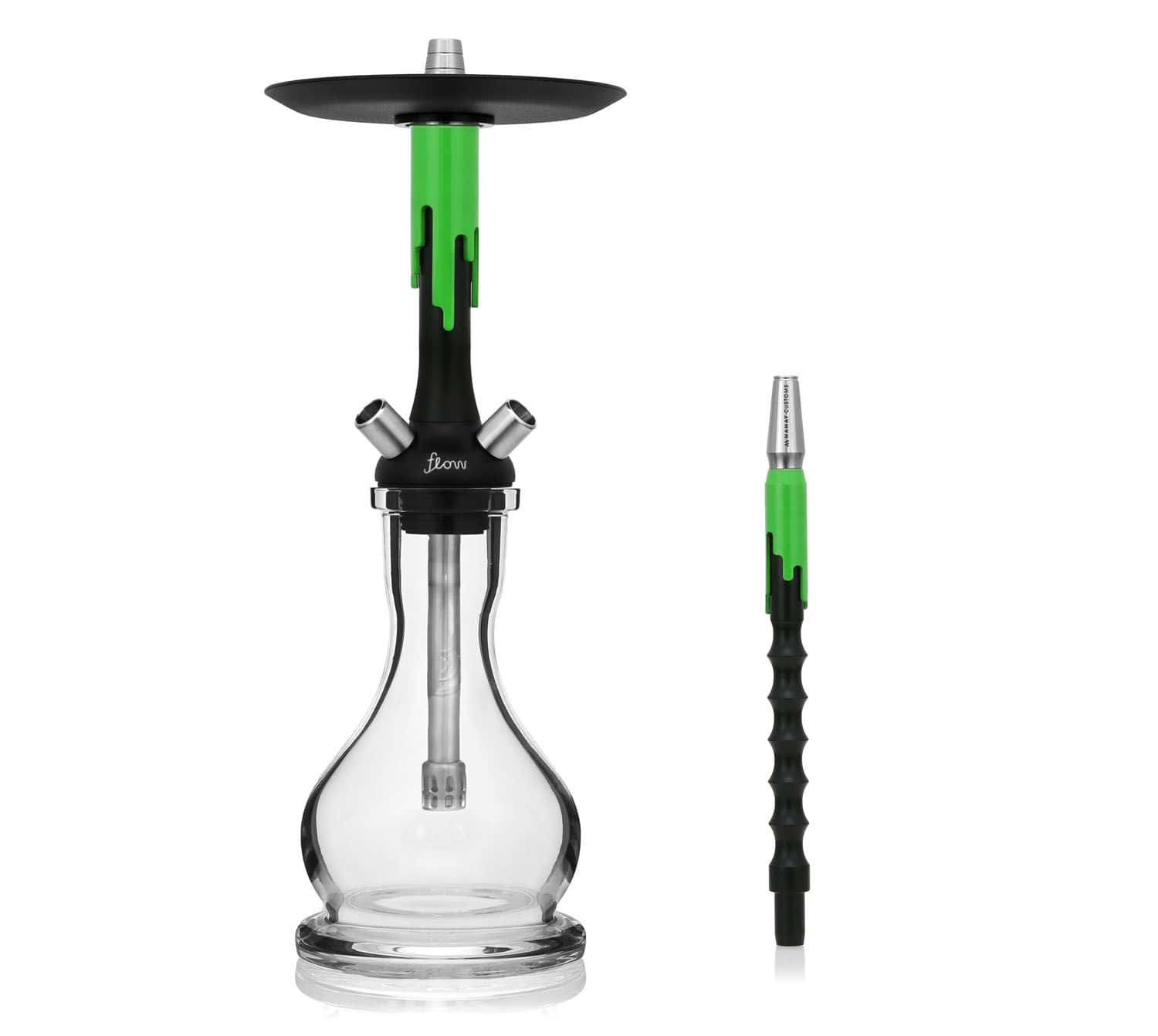 Cachimba Mamay Customs Flow Black Green rusa con estética de helado derretido en negro y verde, acero inox y poliacetal