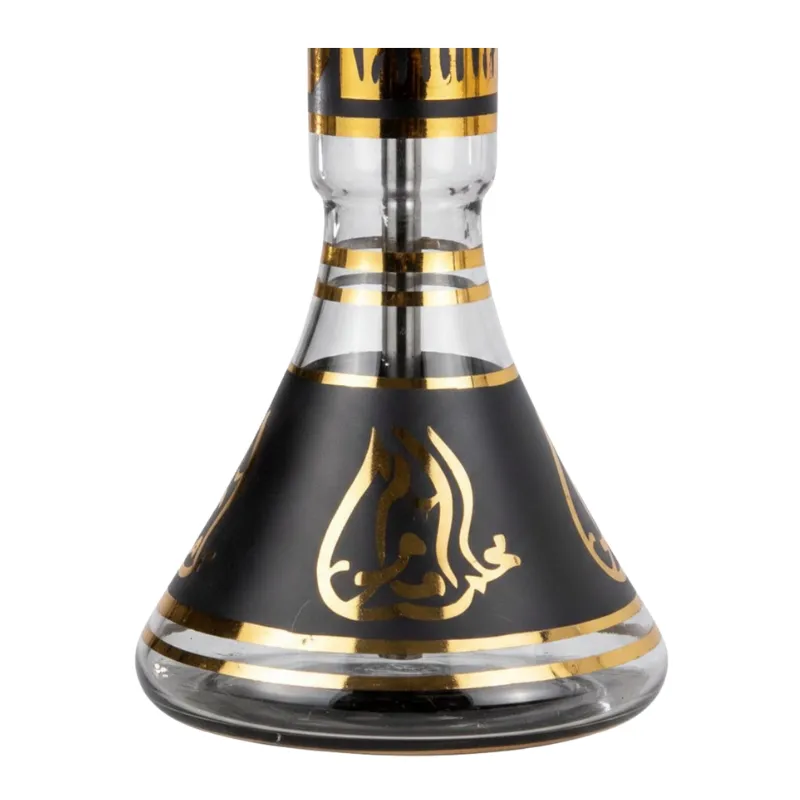 Cachimba Khalil Mamoon Balha egipcia hecha a mano en bronce, cobre y acero inoxidable con cazoleta de barro rojo