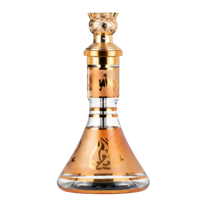 Cachimba Khalil Mamoon Fakher egipcia hecha a mano en bronce, cobre y acero inoxidable con base tradicional