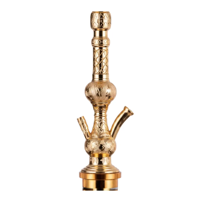 Cachimba Khalil Mamoon Fakher egipcia hecha a mano en bronce, cobre y acero inoxidable con base tradicional