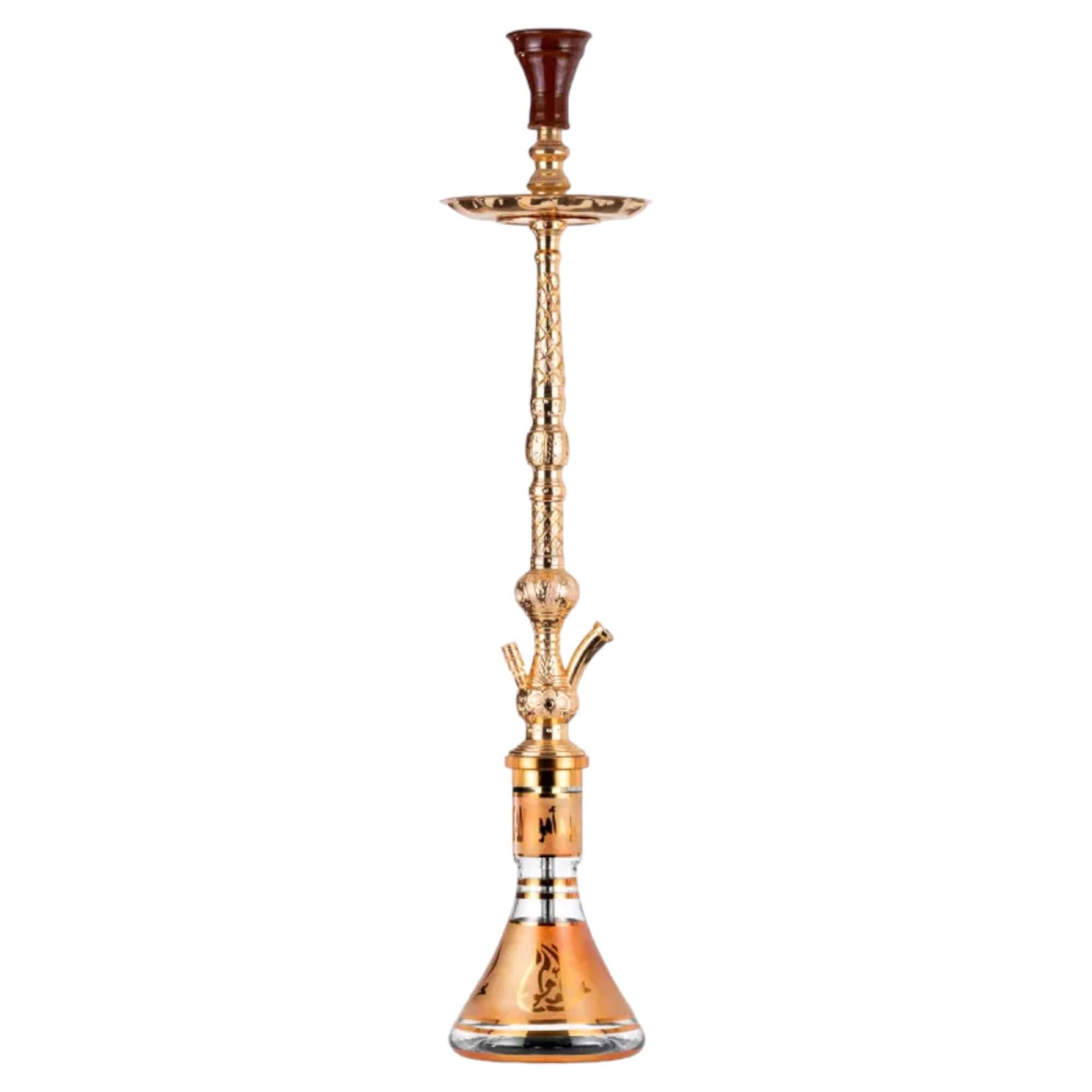 Cachimba Khalil Mamoon Fakher egipcia hecha a mano en bronce, cobre y acero inoxidable con base tradicional