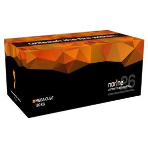 Carbón Narine 26mm 20 kilos en caja exclusiva con 20 paquetes individuales de 1 kg para máximo poder calorífico y larga duración en The Good Shisha