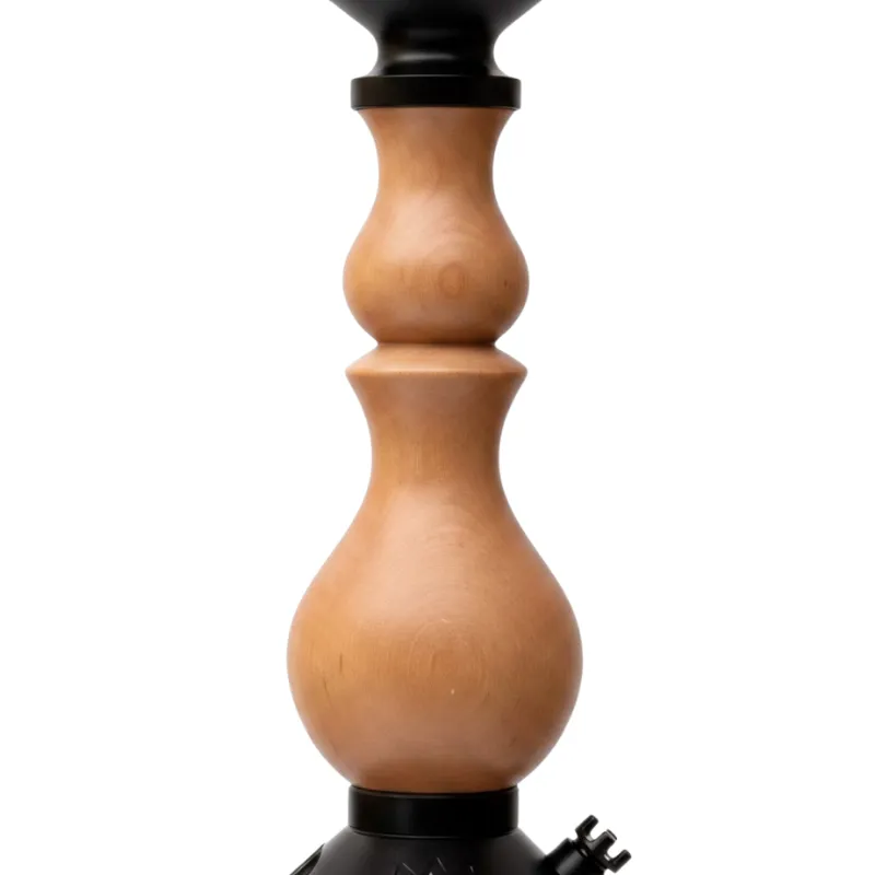 Cachimba Regal Hookah Bishop Clear en acero inoxidable V2A con diseño elegante madera