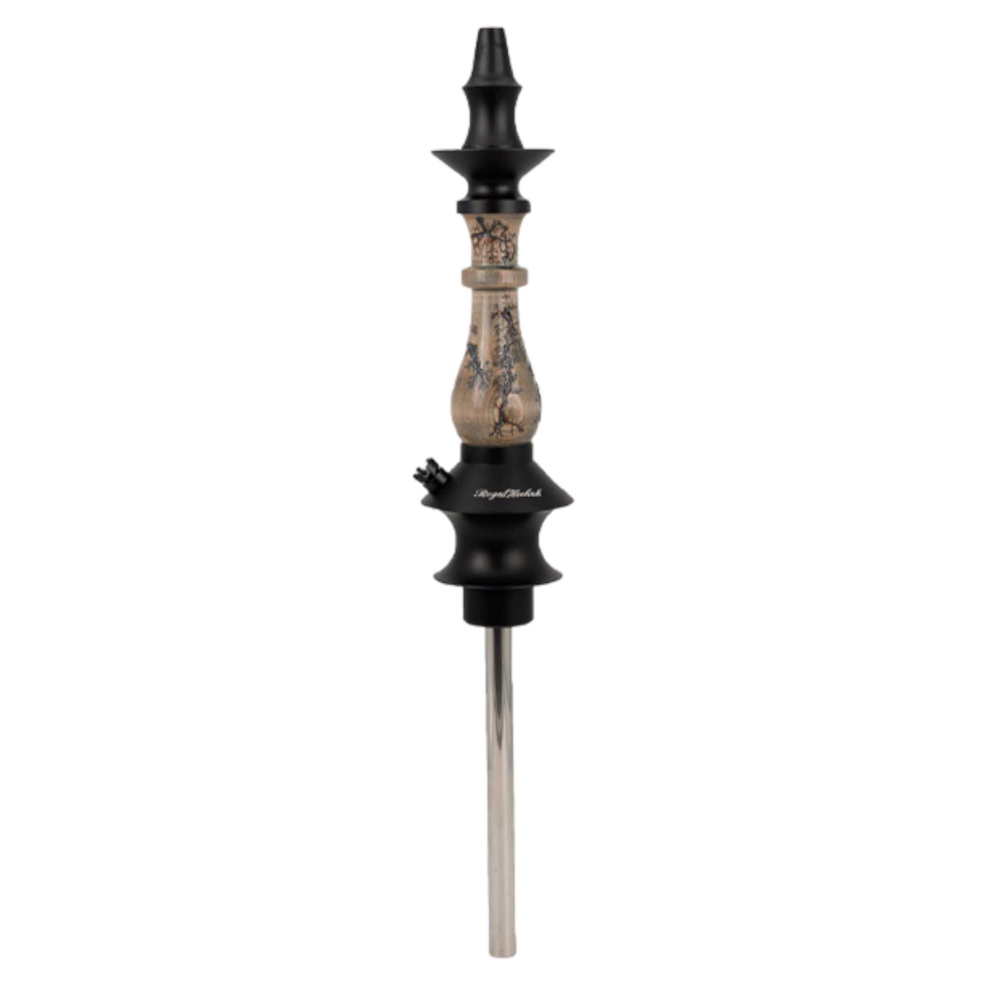 Cachimba Regal Hookah Prince Art Zeus Brown hecha con descarga eléctrica que raja la madera