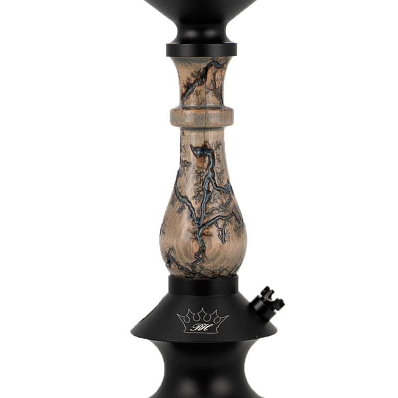 Cachimba Regal Hookah Prince Art Zeus Brown hecha con descarga eléctrica que raja la madera