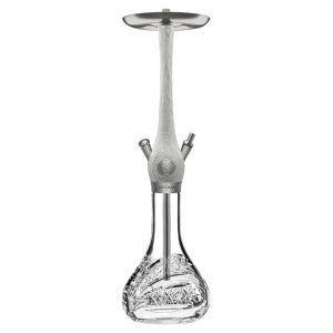 Wookah Mastercut Comet White Nox en madera maciza y acero V2A con base de cristal soplada a mano