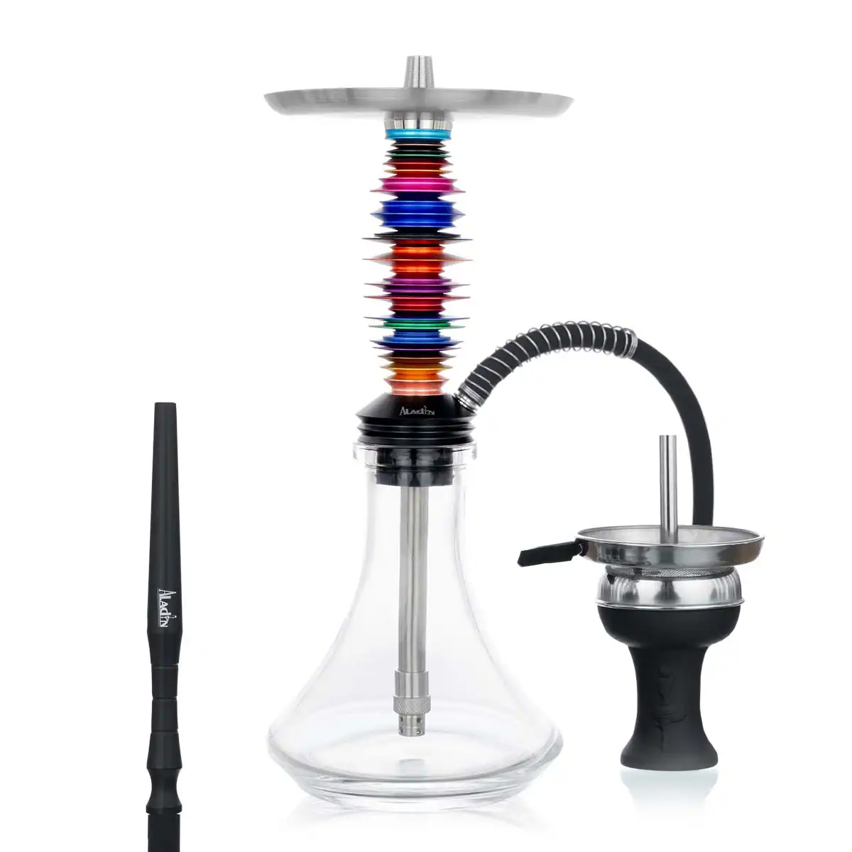 Cachimba Aladin Alux M9 de aluminio con mástil llamativo y difusor regulable