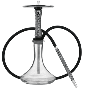 Cachimba Hawk Hookah One rusa premium exclusiva en The Good Shisha en acero inoxidable V2A, cámara de poliacetal, mástil de madera natural tratado, pionera mundial en sistema de purga por el plato, con base, manguera, boquilla V2A y boquilla de madera incluidas