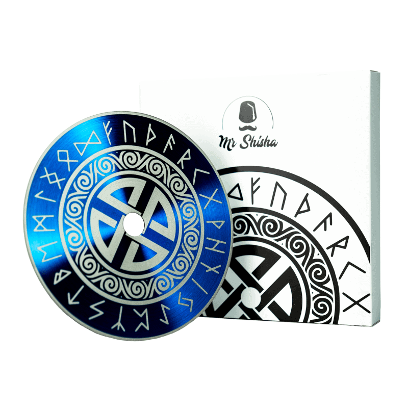 Plato Mr Shisha Valhalla en acero inoxidable V2A con diseño nórdico para cachimba