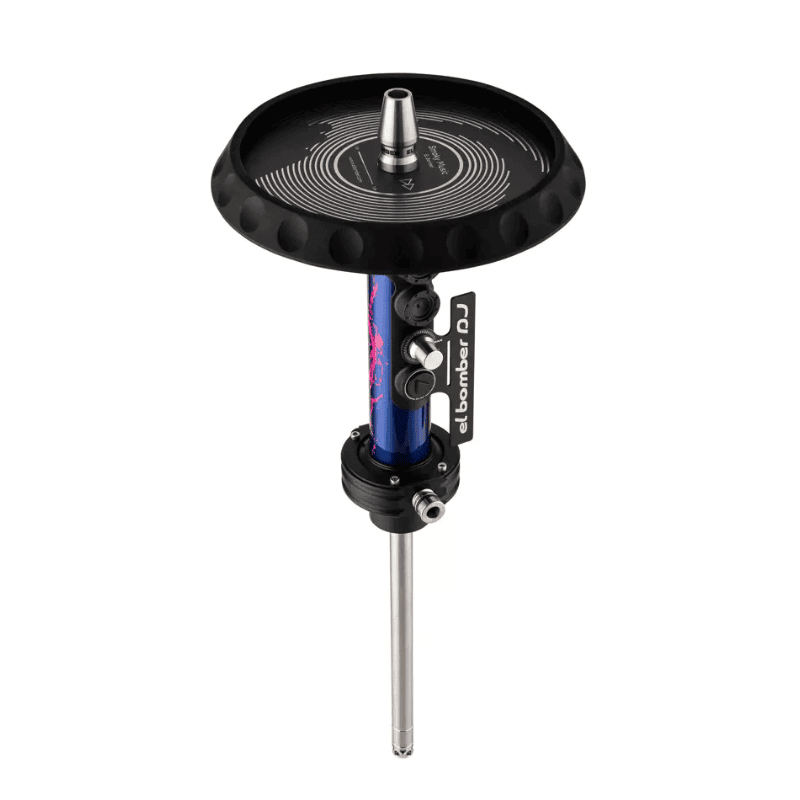 Cachimba El Bomber DJ inspirada en mesa de mezclas Pioneer con plato de disco y acero V2