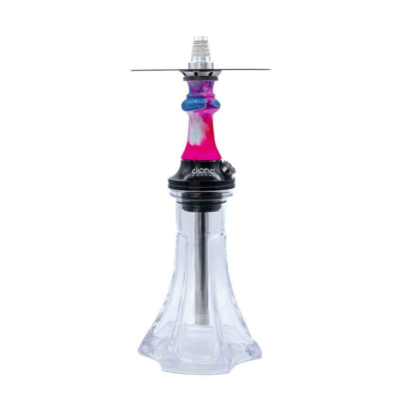 Cachimba Diana Hookah Mikro portátil de 35 cm en acero inoxidable y aluminio con mástil de resina personalizable y sistema de purga innovador en The Good Shisha