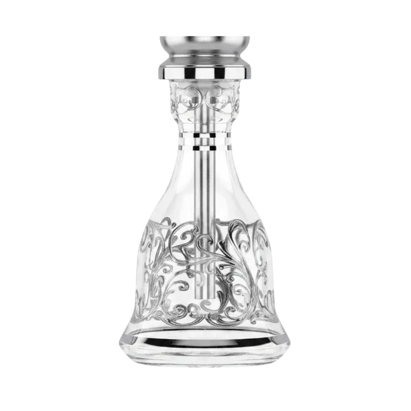Cachimba MIG Tradi Mini V2A de acero inoxidable con base de cristal de bohemia